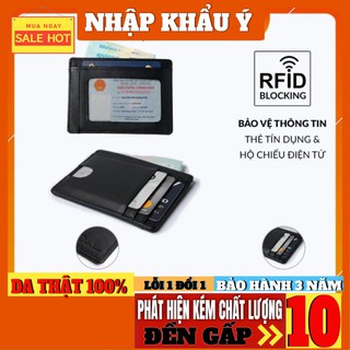 Ví namecard/ví da bò thật chống trộm rfi, rbulw 001