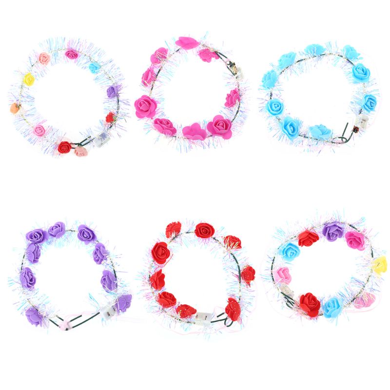 Vòng Hoa Đội Đầu Có Đèn LED Lấp Lánh Cho Nữ