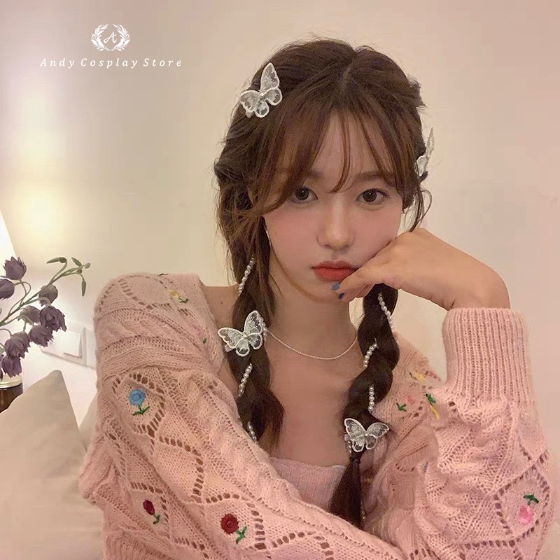 [CÓ SẴN] Kẹp tóc dây tua rua đính ng.ọc trai