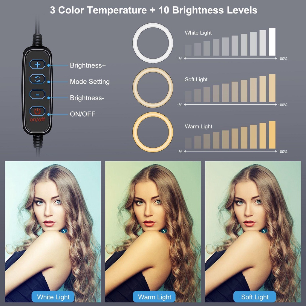 ESPO Vòng Đèn Chụp Ảnh Selfie 3 Chế Độ Cho Laptop