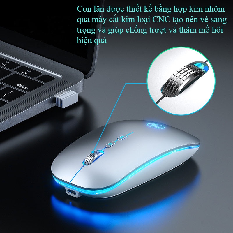 Chuột Không Dây Wireless Bluetooth Pin Sạc Inphic M1L, Chống Ồn, Siêu Nhạy Phù Hợp  Sử Dụng Cho Văn Phòng, Chơi Game