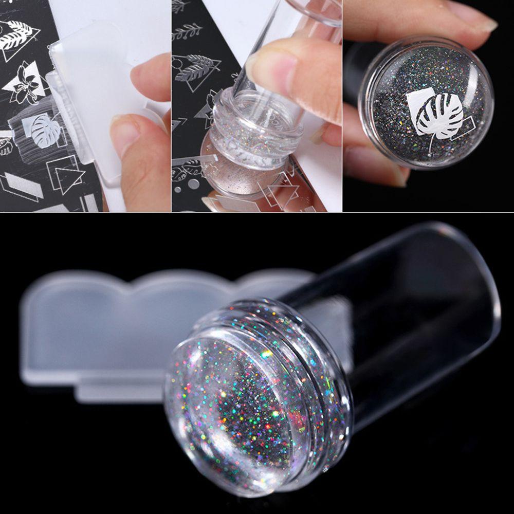 Con Dấu Trang Trí Móng Tay Bằng Silicon Mềm Kèm Dụng Cụ Cạo Tiện Dụng