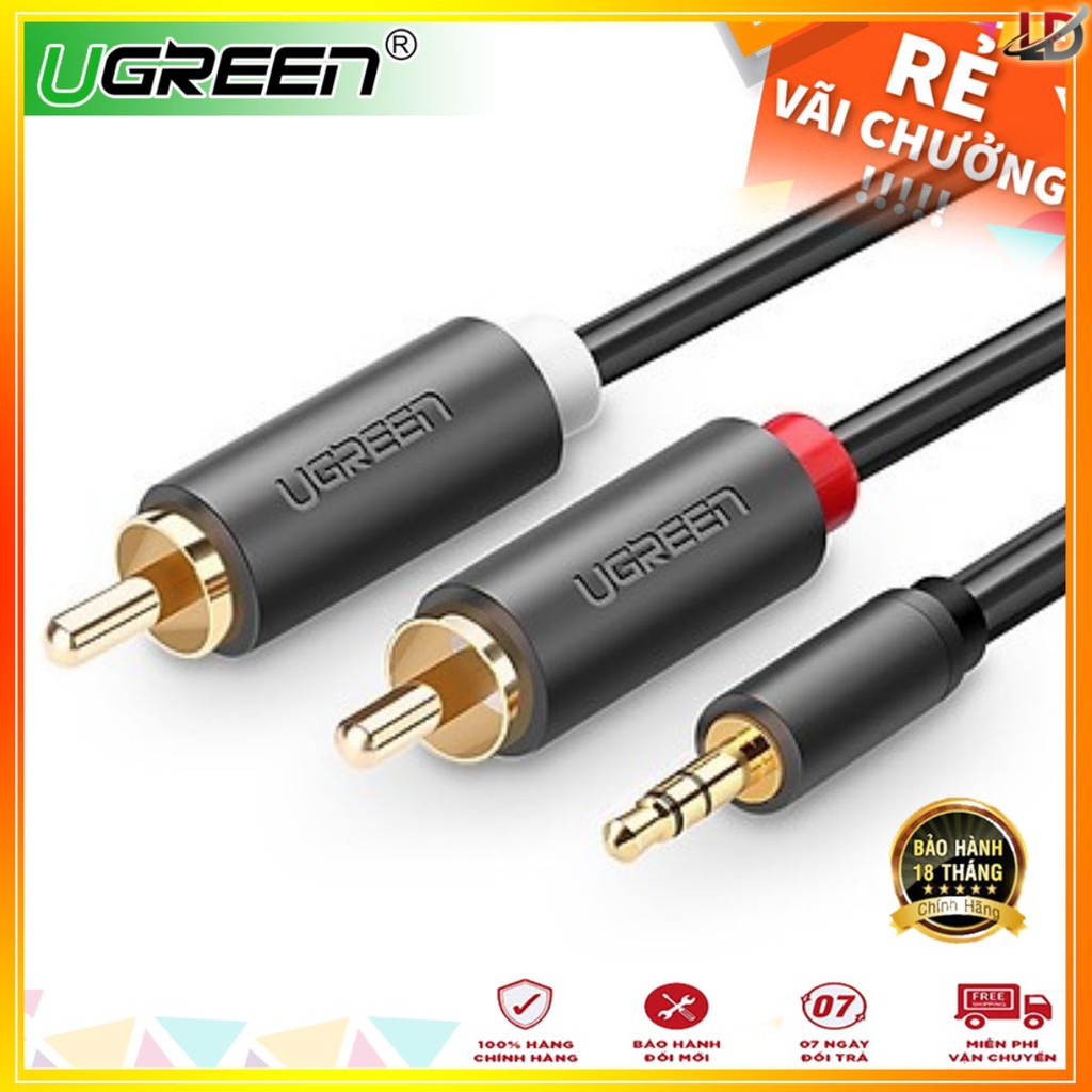 Dây loa 3,5mm sang 2 hoa sen dài 3m chính hãng Ugreen 10512