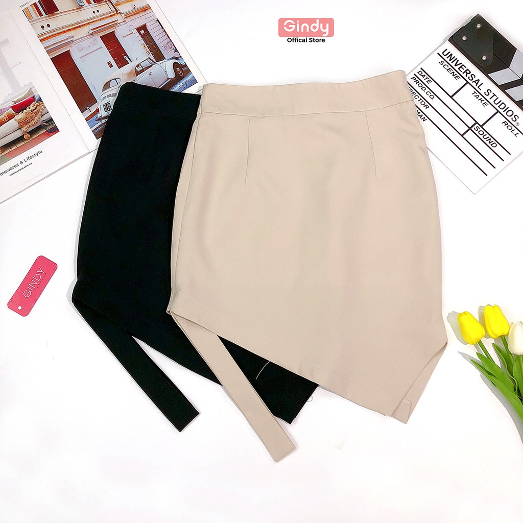 Chân váy ngắn nữ Gindy cạp cao kèm đai chân mẫu mới nhất hàng thiết kế V10072 | BigBuy360 - bigbuy360.vn