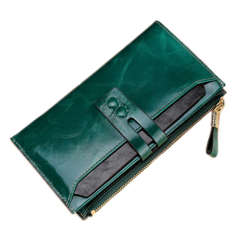 Ví Da Cầm Tay Dáng Dài Có Ngăn Đựng Thẻ Tiện Dụng Cho Nữ