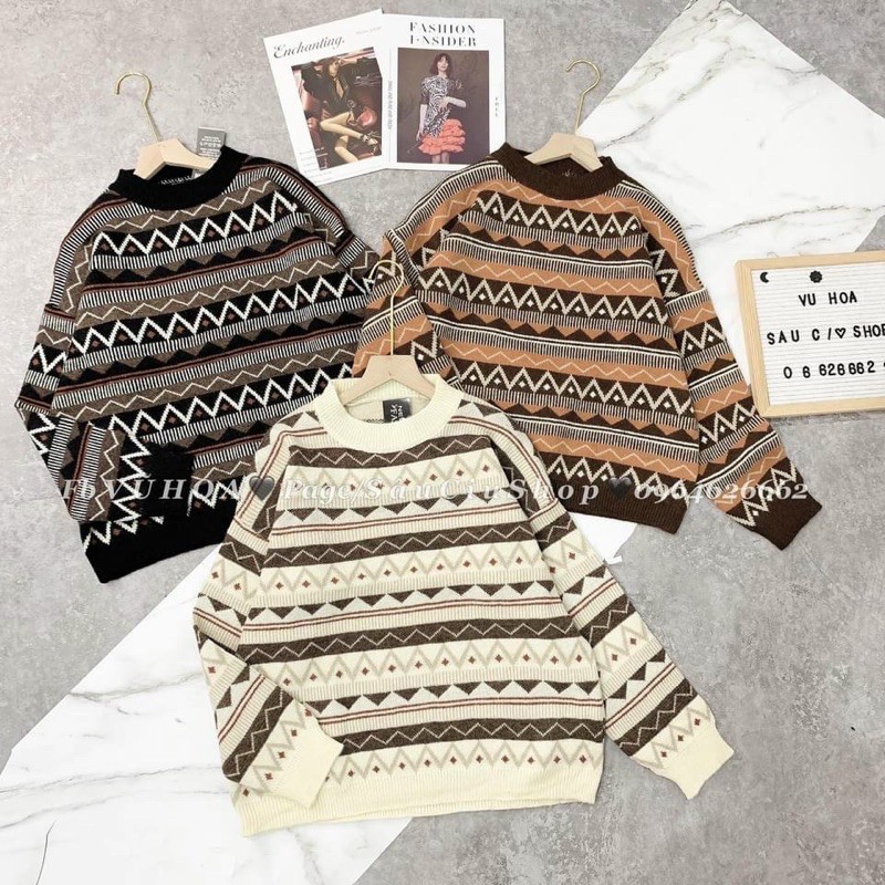 BÁN SỈ ÁO LEN THỔ CẨM QUẢ TRÁM CHO NỮ