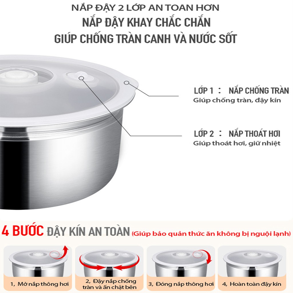 Hộp Ủ Cơm Cắm Điện 3 Tầng JOYOUNG F-20Z602B - Khay Inox 304 Dung Tích 1.8L - 270w - BAKEN | BigBuy360 - bigbuy360.vn