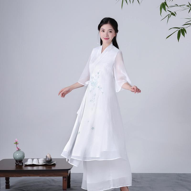 Đầm Cotton Trắng Hai Lớp Thời Trang Xuân Thu Cho Nữ