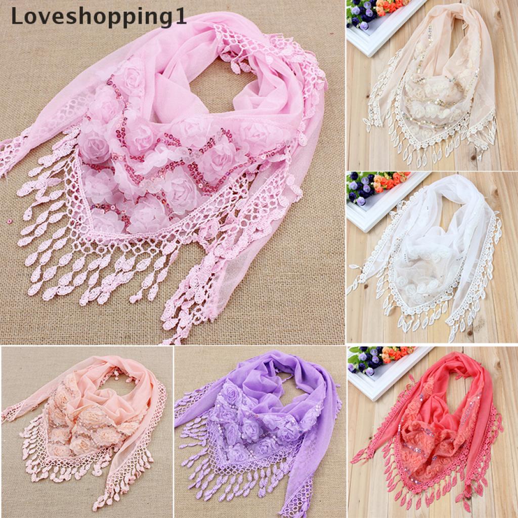 Khăn Choàng Cổ Vải Lụa Thêu Họa Tiết Hình Học Phối Tua Rua Thời Trang Cho Nữ 1 | BigBuy360 - bigbuy360.vn