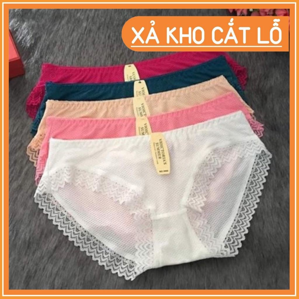 Hàng Loại 1 - Quần Lót Nữ Thông Hơi Viền Ren Đùi Thấm Hút Mồ Hôi ( Ảnh Chụp Thật kèm clip)
