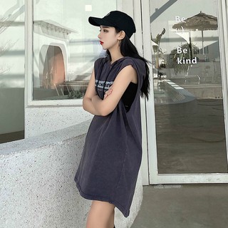 Đầm Hoodie Không Tay Cá Tính Cho Nữ