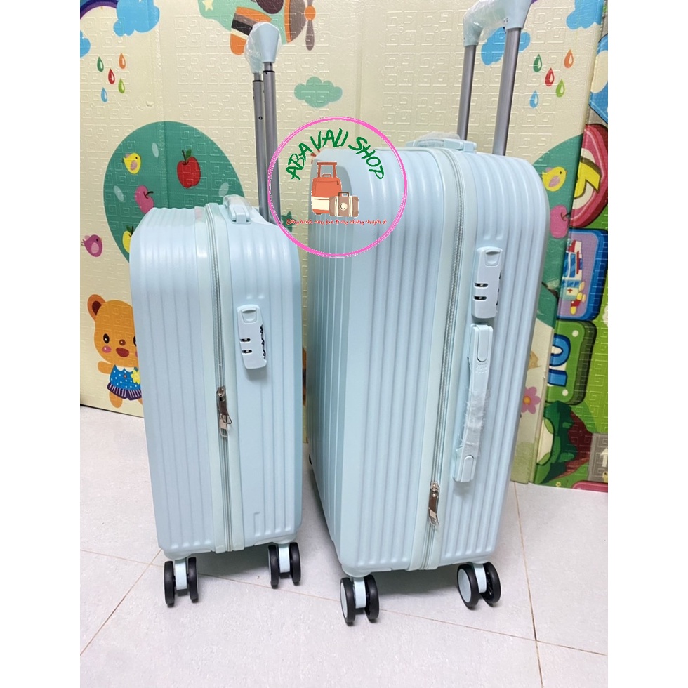 VALI NHỰA DU LỊCH KÉO TAY MÀU XANH BẠC HÀ SIZE 20 INCH (VALI DU LỊCH, VALI KÉO TAY, VALI NHỰA)