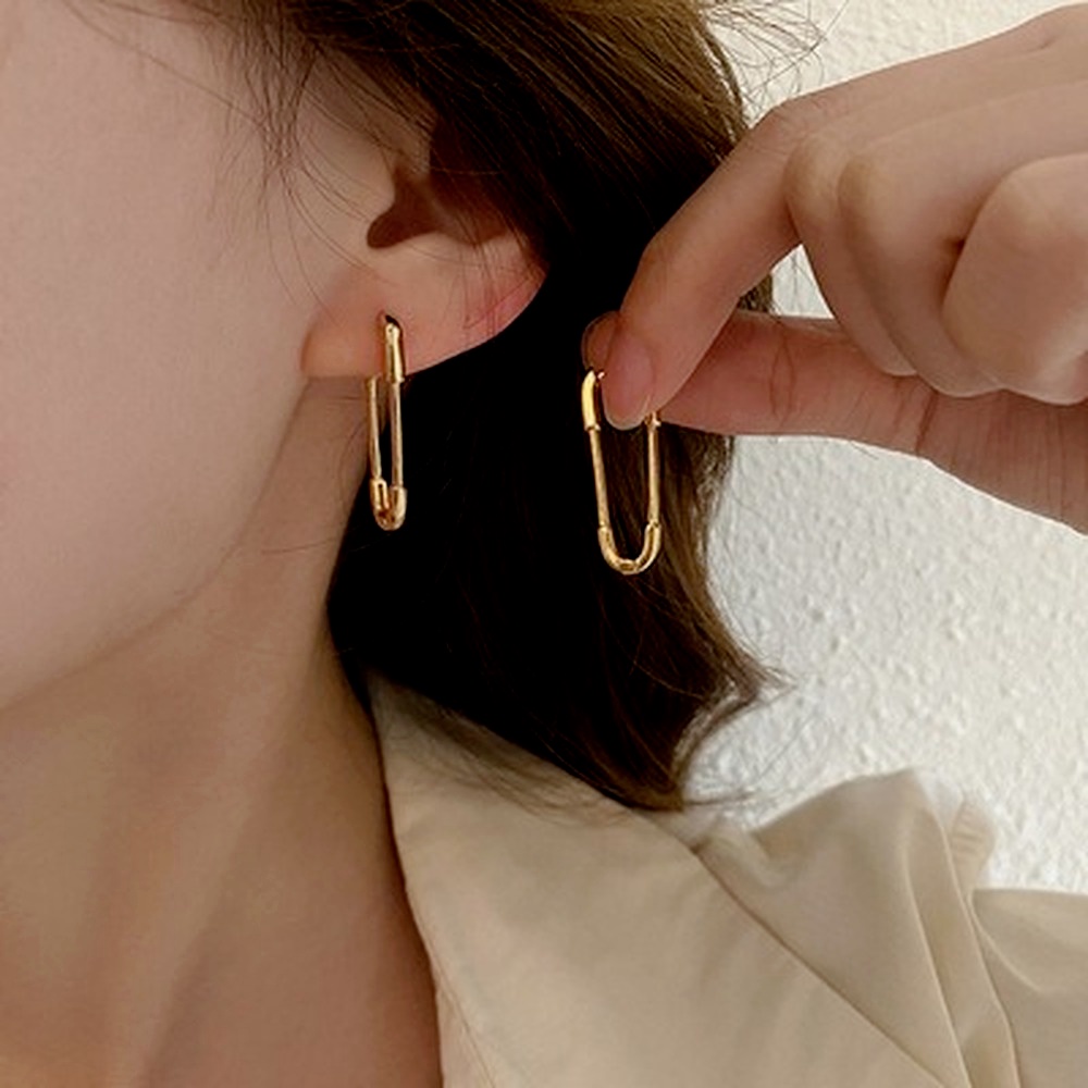Bông Tai Hình Kẹp Giấy Phong Cách Hàn Quốc Thời Trang Dành Cho Nữ
