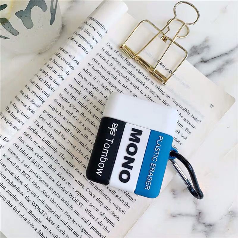 Vỏ Bọc Bảo Vệ Hộp Sạc Tai Nghe Air Pods Hình Cục Tẩy Độc Đáo