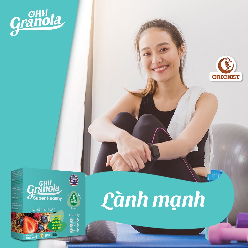 [ Super Healthy] Ngũ cốc trái cây Ohh Granola Hộp 250g - Ngũ cốc dinh dưỡng cao cấp, hỗ trợ ăn kiêng.