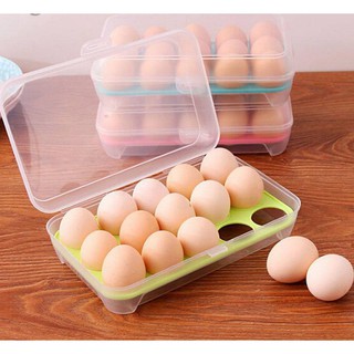 Hộp Đựng Trứng Trong Suốt 15 Ô Có Khóa Gài