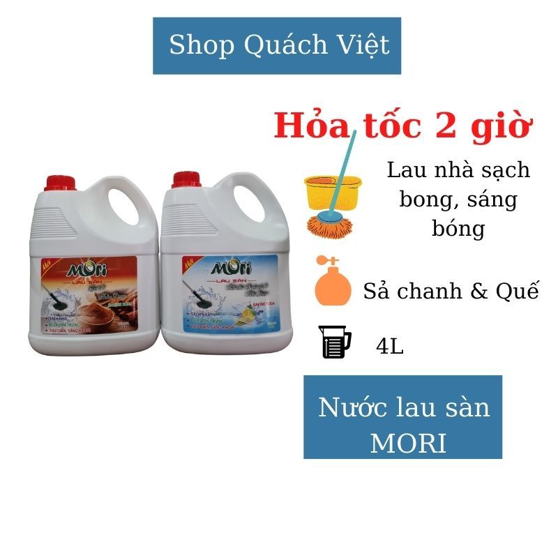 Nước lau sàn MORI hương quế/ sả chanh, can 4kg