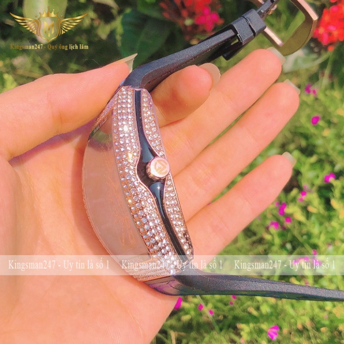 Đồng hồ nam chính hãng FM 8155 đính đá đẹp cao cấp, dây cao su bọc da, thời trang sang trọng, đẳng cấp [Tặng thêm pin] | BigBuy360 - bigbuy360.vn