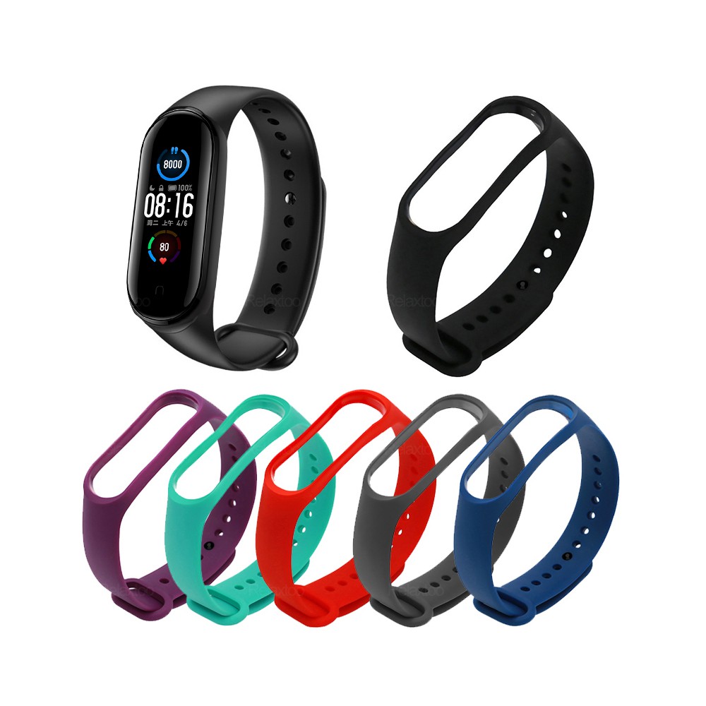 Dây đeo thay thế vòng đeo tay Xiaomi Mi Band 3, Xiaomi Mi Band 4 Chất liệu Silicone