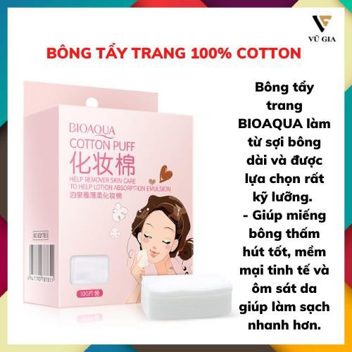 Bông Tẩy Trang Cotton Bioaqua Hộp 200 Miếng Đa Năng Mềm Mịn Thấm Hút Tốt Giúp Tẩy Trang Nhanh Sạch Tiết Kiệm Thời Gian