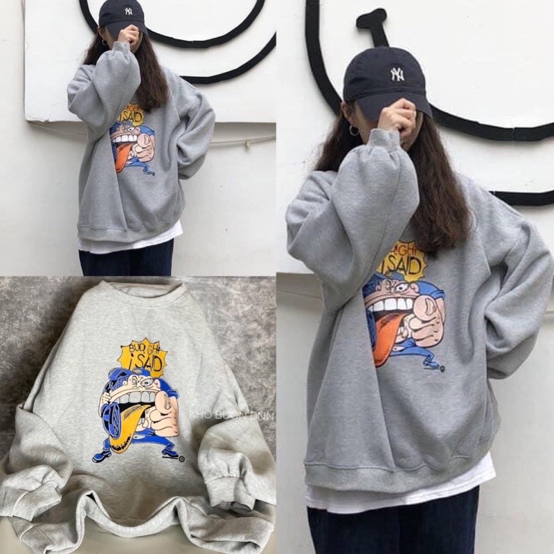 [SIÊU HÓT]  ÁO SWEATER UNISEX Freesize , Áo Nỉ Thụng Tay Phồng (Hàng Có Sẵn , Ảnh Thật)