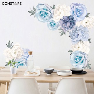 Set 2 Tấm Decal Dán Tường Hình Hoa Mẫu Đơn