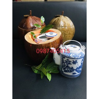 bình đựng ấm trà trái dừa