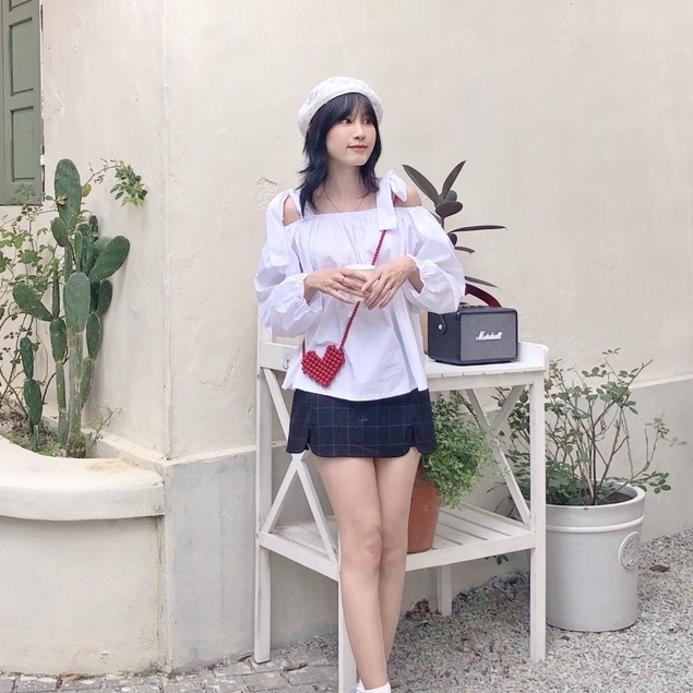 Áo 2 dây trễ vai buộc nơ SA473 LOLLIE STUDIO