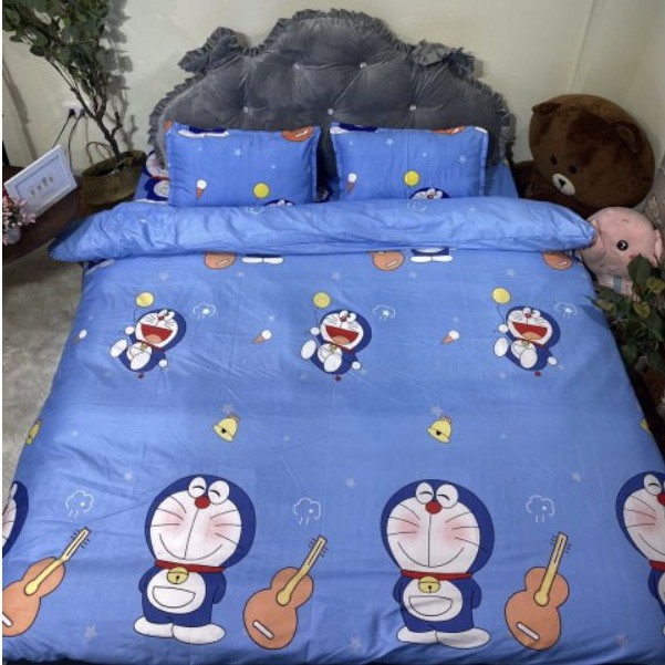 Bộ vỏ chăn ga gối cotton poly hàng xưởng mẫu lá tre mới