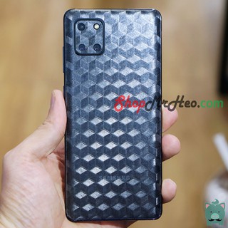 Skin Dán Mặt Sau Lưng Vân 3D Samsung Galaxy Note 10 Lite - S10 Lite - Carbon, Hình Hộp, Nhám, Vân Da