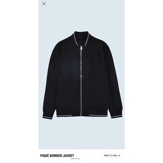 Áo Bomber Jacket Trơn Viền Cổ