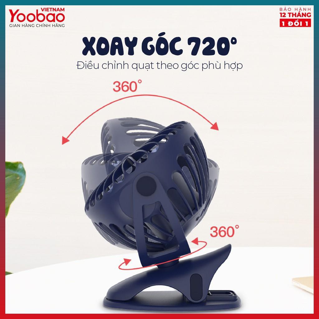 Quạt Mini, Quạt YooBao Tích Điện 6400mAh Động Cơ Bền Và Chạy Cực Êm. Dùng 32 Tiếng- Bảo Hành 12 Tháng | BigBuy360 - bigbuy360.vn