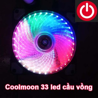 quạt tản nhiệt coolmoon 33 bóng cầu vồng, không cần điều khiển