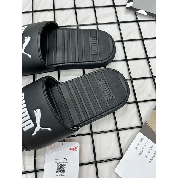 [CHÍNH HÃNG] DÉP PUMA COOL CAT SLIDES SANDAL BLACK WHITE - DÉP QUAI NGANG SIÊU ÊM  [371023 01]
