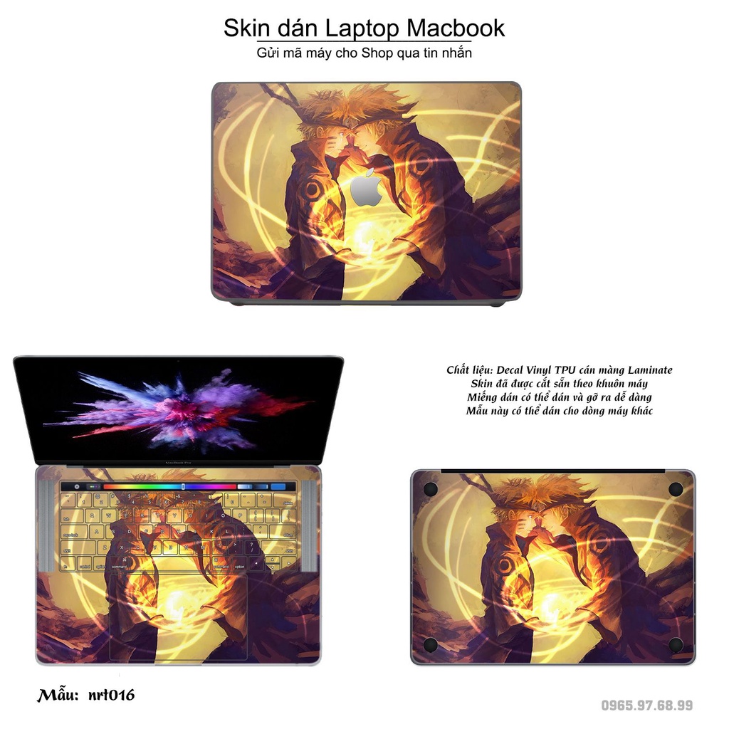 Skin dán Macbook mẫu Naruto (đã cắt sẵn, inbox mã máy cho shop)