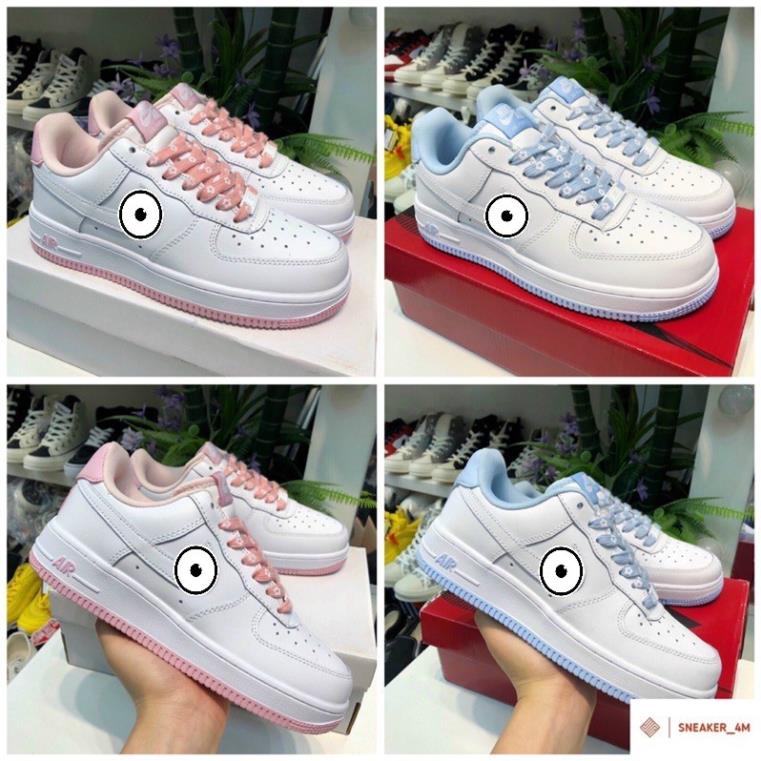 Giày AF1 Đế Trắng Hồng, Giày Sneaker AIR FORCE Trắng Xanh mẫu mới hàng cao cấp