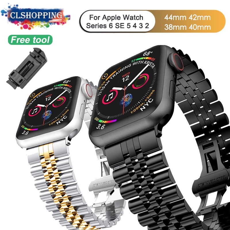 Dây đeo inox cho đồng hồ thông minh Apple Watch Band 6 SE 5 4 3 40mm 44mm 38mm 42mm 6 5 3