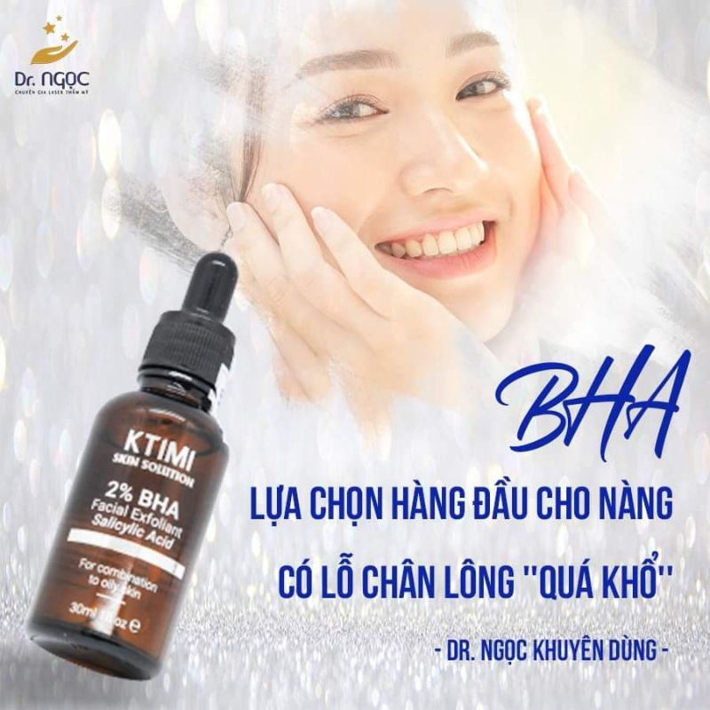 TẨY DA CHẾT KTIMI 2% Salycylic Acid  Làm Sạch Sâu,Sạch Mụn Ẩn,Mụn Đầu Đen,Thu Nhỏ Lcl,Kiềm Dầu. DR Ngọc Khuyên Dùng