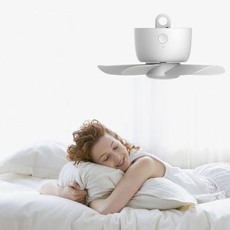 Quạt Trần Mini Điều Khiển Từ Xa 4 Bánh Răng 8000mAh Có Thể Sạc Lại Dùng Cho Lều Cắm Trại