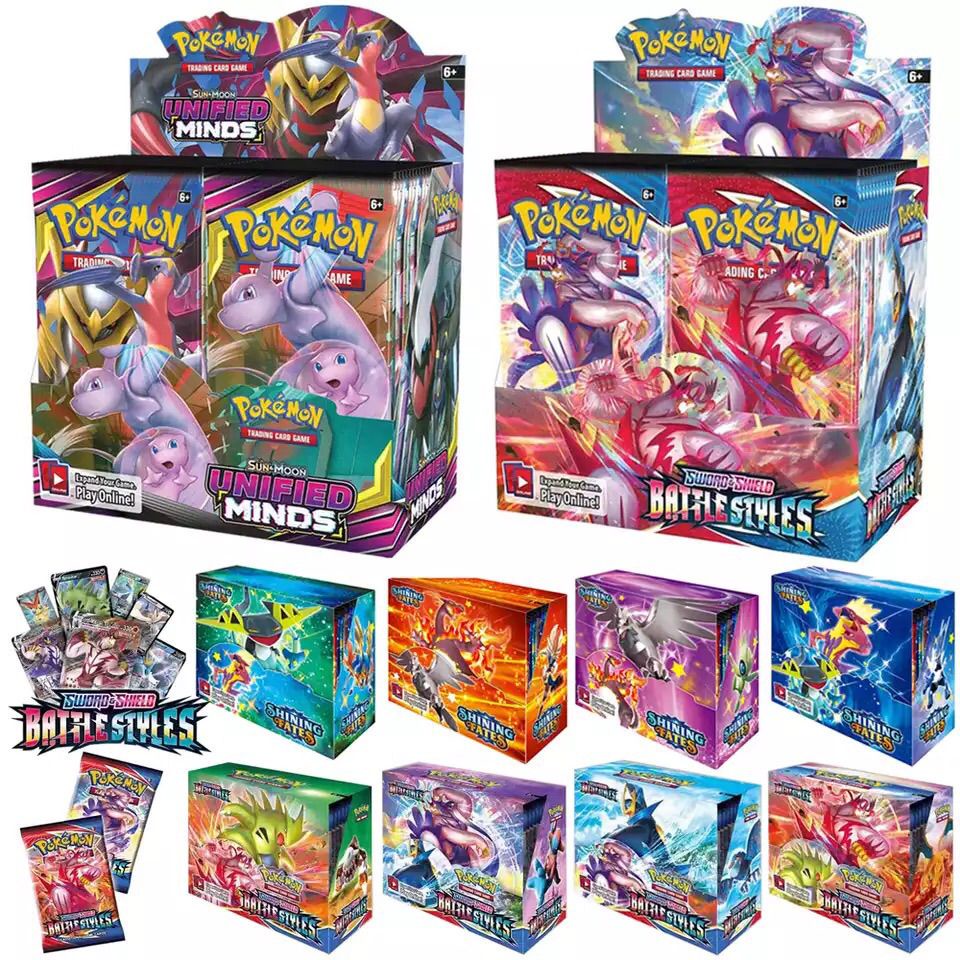 Hộp thẻ bài Pokemon 324 lá sưu tầm chất lượng tốt món quà trẻ em