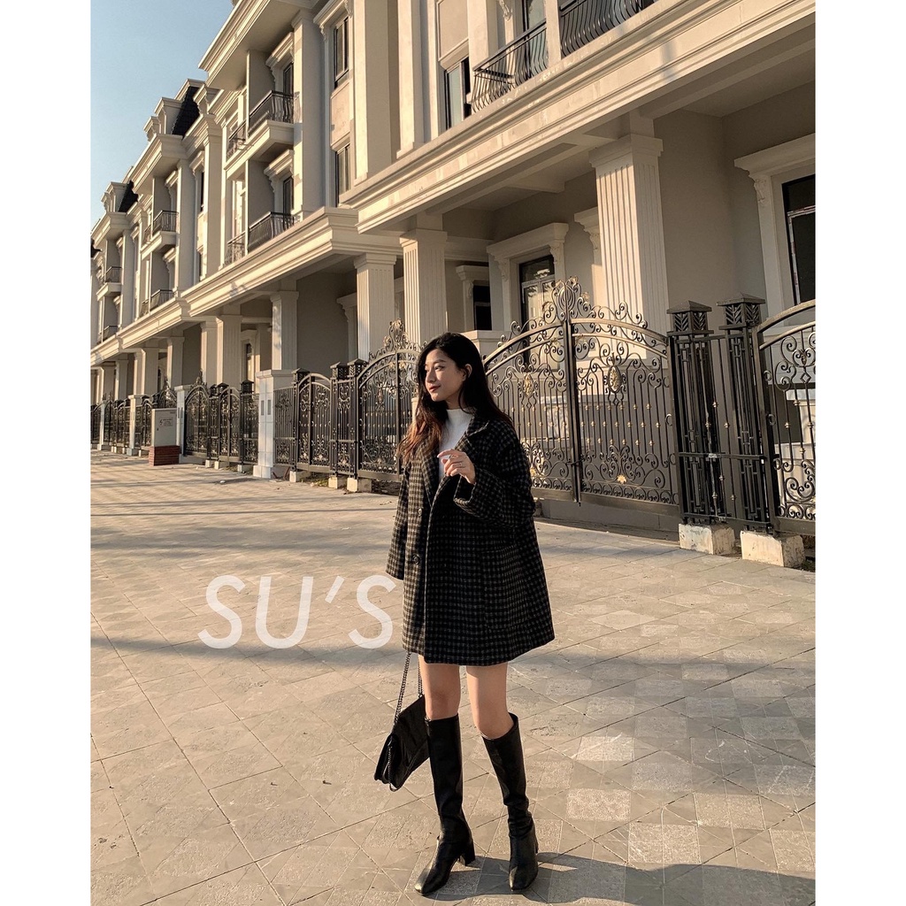 Áo khoác dạ kẻ ô nhỏ túi vuông A2138 SUSTORE | BigBuy360 - bigbuy360.vn