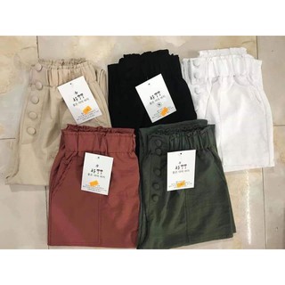 Quần baggy cúc bọc chất đũi mềm mát