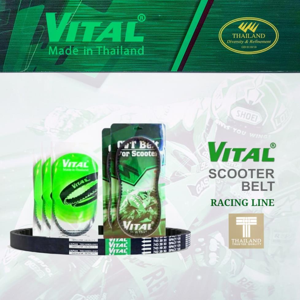 Dây curoa MIO, NOUVO 1, 2, 3 hiệu VITAL - Dây curoa VITAL chính hãng, hàng Thái Lan chất lượng cao