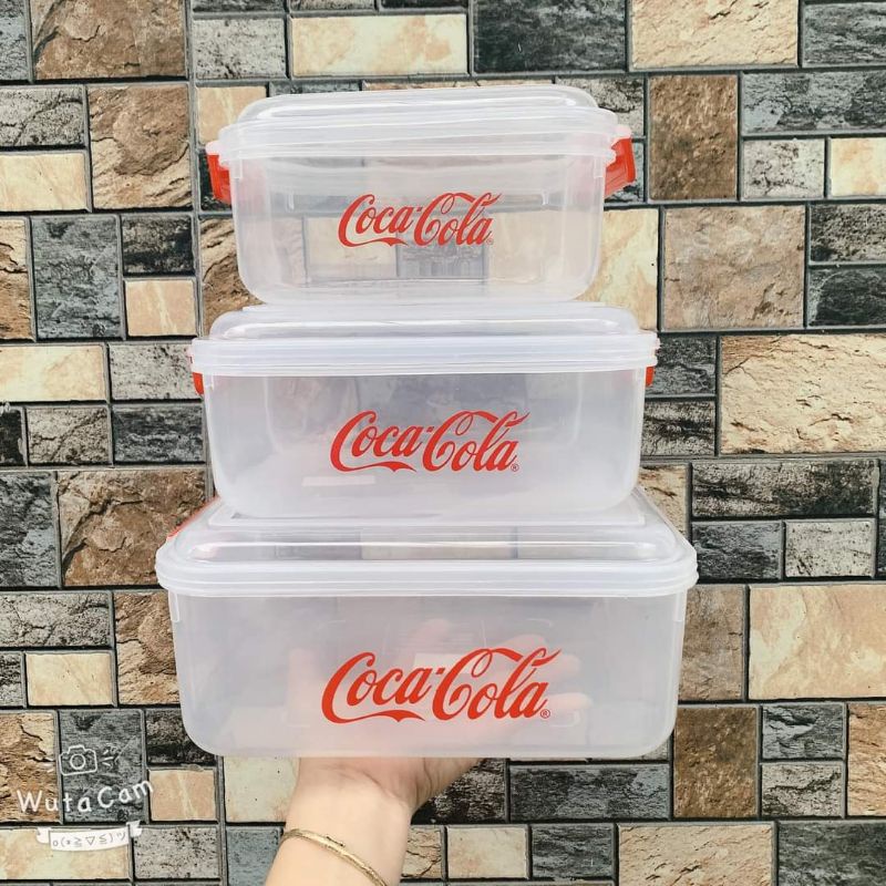 BỘ 3 HỘP LƯU TRỮ THỰC PHẨM CỠ ĐẠI NHỰA TÂN LẬP THÀNH( khuyễn mãi từ cocacola