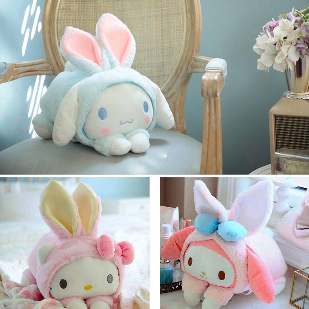 Thú Nhồi Bông Hình Thỏ Đang Nằm Màu Sắc Cầu Vồng 32CM 32CM Mềm Mại