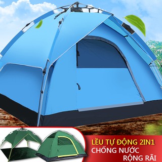 FU18BL/FU18GR Lều dã ngoại tự động giá đỡ thủy lực 3-4 người hai tầng lều cắm trại, lều câu cá, lều bãi biển hai lớp chố