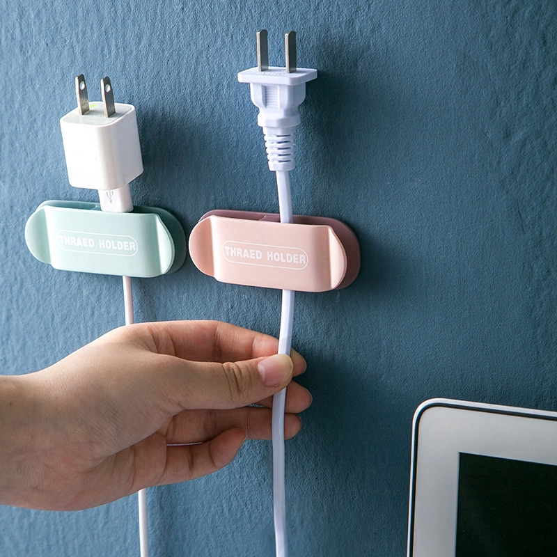 Set 4 móc cố định dây cáp gắn tường không cần khoan tiện lợi
