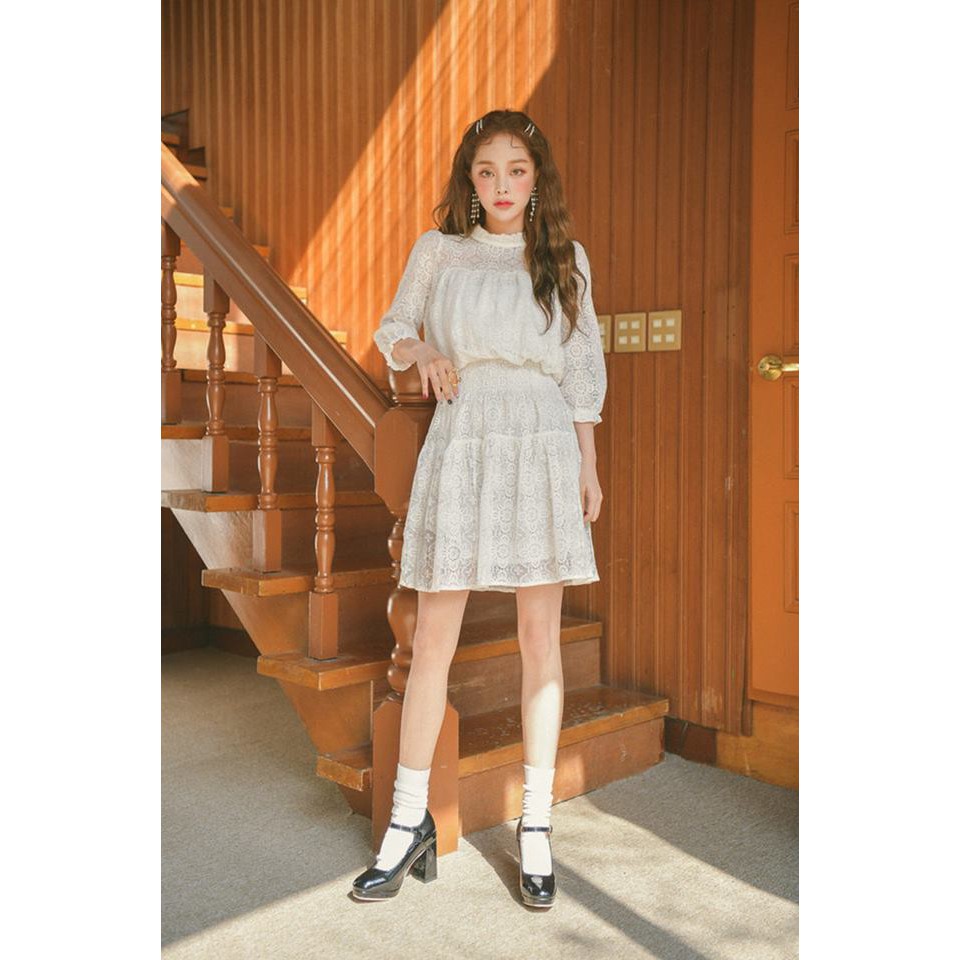 ĐẦM REN TRẮNG vintage