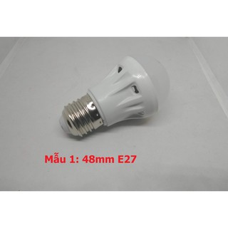Bóng led tròn 12V 3W đui E27/ kẹp acquy
