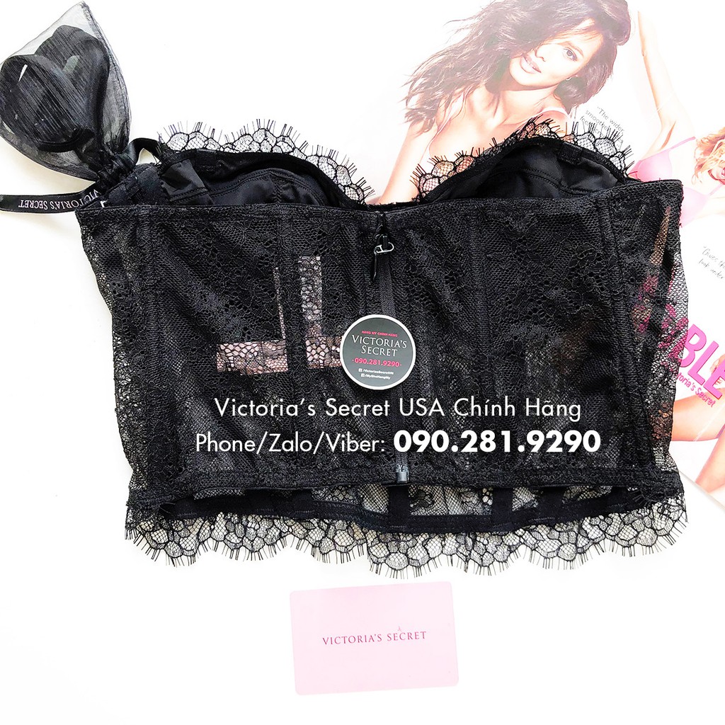 Vic USA 34A, A75 - Áo lót đen  không nâng, dây kéo, Dream Black, Victoria's Secret USA